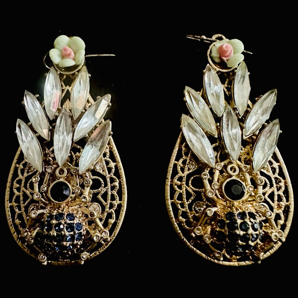 J Crew Scarab Statement Earrings